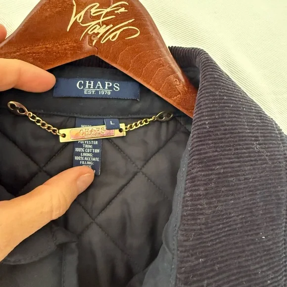 Chaps Dark Blue Quilted Jacket - Picture 2 of 3